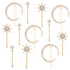 Hedume 12 Pack Stars and Moon Hair Clips Vintage Rhinestone Hair Pin Metal Alloy Diamondstudded Hair Accessories for Wom