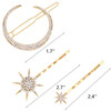 Hedume 12 Pack Stars and Moon Hair Clips Vintage Rhinestone Hair Pin Metal Alloy Diamondstudded Hair Accessories for Wom
