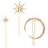Hedume 12 Pack Stars and Moon Hair Clips Vintage Rhinestone Hair Pin Metal Alloy Diamondstudded Hair Accessories for Wom