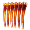 12PCS Brown Plastic Metal Alligator Bows Hair Clips Professional Hairdressing Salon Hair Barrettes Duck Bill Teeth Hair