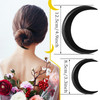 2 Pcs Hand Carved Crescent Moon Hair Fork for Women Moon Hair Stick Wooden Moon Hair Clip Crescent Moon Hairpin Wood Moo