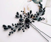 Aimimier Bridal Black Crystal Hair Pins Classical Wedding Back Comb Prom Party Festival Hair Accessories for Women and G