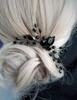 Aimimier Bridal Black Crystal Hair Comb Marquise Back Comb Wedding Headpiece Prom Party Festival Hair Accessories for Wo