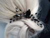 Aimimier Bridal Black Crystal Hair Comb Marquise Back Comb Wedding Headpiece Prom Party Festival Hair Accessories for Wo