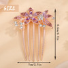 Aimimier Bridal Wedding Purple Crystal Hair Comb Flower Leaf Rhinestone Gem Side Combs Long Teeth Hair Pins Sparkly Hair