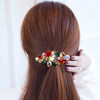 Aimimier Flower Crystal Hair Clip Luxury Rhinestone Barrettes Alligator Snap Hair Clips Wedding Floral Hair Clasp Hair A