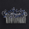 Chmier Bridal Hair Comb Crystal Hair Comb Blue Rhinestone Headpiece Marquise Side Comb Sapphire Wedding Hairpiece Prom B