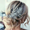 Anglacesmade Bridal Crystal Headband Rhinestone Hair Vine with Marquise for Birde Bridesmaid Wedding Hair Piece for Wome
