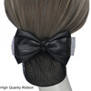 AsggBah 2pcs Hair Snood Net Barrettes with Bowknot Hair Clips with Thin Mesh Bun Cover for Women Ladies PinkBlack