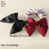 AsggBah 3pcs Upscale Hair Clips with Big Bowknot Solid Color Styling Bowknot French Barettes Hair Bow Clips Accessories