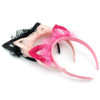 Elesa Miracle Kids Girl Sequins Cat Ear Hair Hoop Toddler Party Favor Hair Band Headband Value Set 6pc Mix Color