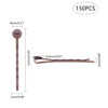 arricraft 150 Pcs Hair Bobby Pin Mixed Color Hair Pin Findings Iron Bobby Pins with 8mm Glue on Pads Hair Pins Findings