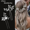 6 Pieces Bride Hair Pins Rhinestones Hair Accessories for Women Bride Hair Accessories for Wedding Crystal Wedding Hair
