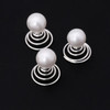 24PCS Rhinestones Crystal Spirals Hair Pin Clip Imitation Pearl Spin Pin Swirl Hair Twists Coils Hairpin Bun Stick Pick