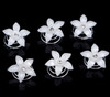 24PCS Rhinestones Crystal Spirals Hair Pin Clip Imitation Pearl Spin Pin Swirl Hair Twists Coils Hairpin Bun Stick Pick