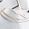 Fashion Double Row Fine Encrusted Rhinestone Claw Chain Hair Hoop Hair Bands Simple Hair Accessories Headband for Woman
