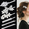 6 Pieces Delicate Rhinestone Bridal Hair Clip Leaf Wedding Hairpin Bride Crystal Hair Clips Elegant Bridal Hairpins Hair