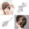 6 Pieces Delicate Rhinestone Bridal Hair Clip Leaf Wedding Hairpin Bride Crystal Hair Clips Elegant Bridal Hairpins Hair