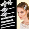 7 Pieces Crystal Leaf Hair Clips Elegant Rhinestone Leaf Wedding Hairpin Bridal Hairpins Delicate Hair Accessories for G