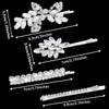 7 Pieces Crystal Leaf Hair Clips Elegant Rhinestone Leaf Wedding Hairpin Bridal Hairpins Delicate Hair Accessories for G