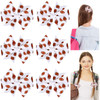 Whaline 6Pcs Football Hair Bow Clips Football Printed Brown White Cheer Hairgrips Grosgrain Ribbon Sports Theme Alligato