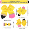 Whaline 5Pcs Back to School Yellow Pencil Hair Bow Clips Ponytail Holder Jumbo Ribbon Grosgrain Hairgrips Cheer Hair Bow