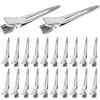 50 Pieces Silver Duck Bill Clips Metal Alligator Curl Clips Single Prong Hairclip Hairpins for Salon Styling Thick Hair