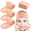Whaline Spa Facial Headband 4 Packs Head Wrap Terry Cloth Headband Adjustable Stretch Towel for Bath Makeup and Sport Li
