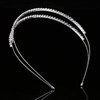 Teppylony Fashion Shining Double Row Irregular Inlay Rhinestone Headband Wedding Bride Bridesmaids Headdress Hair Access