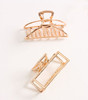 Vintage Metal Hair Claw Hair Jaw Clips Hair Clamp Accessories for Women Rectangle Rose gold