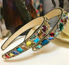 Fodattm Women Sparkle Rhinestone Crystal Widebrimmed Headband Hairband Highgrade Headwear Hair Hoop Multicolor