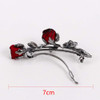 Vintage Crystal Rose Hair ClipsElegant Rhinestones Rose Flower Metal Hair Clips Hair Barrette Ponytail Holder Slide Clip