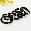Suoirblss 20 Pcs Black Manmade Pearl Elastic Hair Bands Cotton Stretch Hair Ties Ponytail Women Lady Headbands Hair Rope