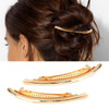 2PCS Women Metal Alloy French Hair Barrette Hair Clip Simple Hair Pin Hair Accessories Spring Clips Gold