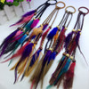 4PCS Women Lady Handmade Boho Hippie Hair Rope Head Wrap Hair Band Headbands Elastics Feather Hair Tie Ponytail Holders