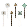 6PCS Retro Hair Pins Vintage Hair Clips Elegant Crystal Rhinestone Hairpins Metal Bobby Pins Hair Accessories for Women