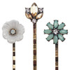 6PCS Retro Hair Pins Vintage Hair Clips Elegant Crystal Rhinestone Hairpins Metal Bobby Pins Hair Accessories for Women