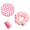 Velvet Hair Scrunchies for Women Girls Bun Cover Hair Net Ballet bobby pin Hair Accessories Set Pink