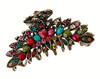 Women Lady Retro Flowers Hair Claw Clip Vintage Alloy Rhinestone NonSlip Hair Jaw Clips Hairpin Large Hair Updo Grip Bat