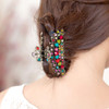 Women Lady Retro Flowers Hair Claw Clip Vintage Alloy Rhinestone NonSlip Hair Jaw Clips Hairpin Large Hair Updo Grip Bat