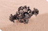 Rhinestone Metal Hair Claw on Dual Spring Black Vintage Peacock Shaped Colored Jewel Hair Clips Hollow Alloy Crab Clips