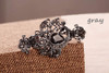 Rhinestone Metal Hair Claw on Dual Spring Black Vintage Peacock Shaped Colored Jewel Hair Clips Hollow Alloy Crab Clips