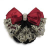 Lady Bow Hair Bun Net Snood Crochet Net Bun Hair Cover Hair Accessories Bowknot Decor Barrette Hair Clip Lace Flower Hai