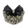 Lady Bow Hair Bun Net Snood Crochet Net Bun Hair Cover Hair Accessories Bowknot Decor Barrette Hair Clip Lace Flower Hai