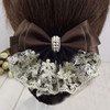 Lady Bow Hair Bun Net Snood Crochet Net Bun Hair Cover Hair Accessories Bowknot Decor Barrette Hair Clip Lace Flower Hai