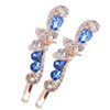 2PCS Rhinestone Flower Hair Clips Butterfly Graphics Hairpin Side Clip Bobby Pin Hair Accessories for Women Lady Blue