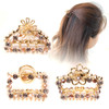 3PCS Women Lady Chic Metal Hair Claw Jaw Alloy Rhinestone Fancy Hair Clip Hair Pins B