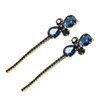2PCS Women Lady Vintage Imitation Crystal Rhinestone Alloy Barrettes Side Clip Hairpin Hair Clip Bobby Pins Hair Accesso