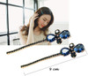 2PCS Women Lady Vintage Imitation Crystal Rhinestone Alloy Barrettes Side Clip Hairpin Hair Clip Bobby Pins Hair Accesso