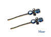2PCS Women Lady Vintage Imitation Crystal Rhinestone Alloy Barrettes Side Clip Hairpin Hair Clip Bobby Pins Hair Accesso